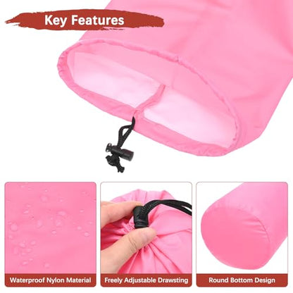 Stuff Sack [2PCS] - Waterproof Outdoor Storage Sacks Use for Backpacking & Traveling & Hiking - [Pink-5 x 10 in/ 13 x 25 CM] Ultralight Drawstring Bags - color: Pink