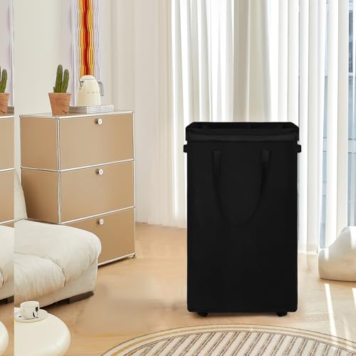 DOKEHOM 90L X-Large Laundry Basket with Removable Wash Bag on Wheels, Collapsible Rolling Laundry Hamper, Foldable Clothes Organizer, Folding Washing Bin (Black) - color: Black, size: X-Large Pro 29"