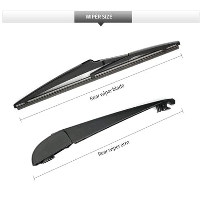 Replacement for Hyundai Tucson 2016 2017 2018 2019 2020 2021 Rear Windshield Wiper Blade and Arm Assembly-Car Back window wiper Arm Blade Complete Set - size: For Hyundai Tucson 2016-2021