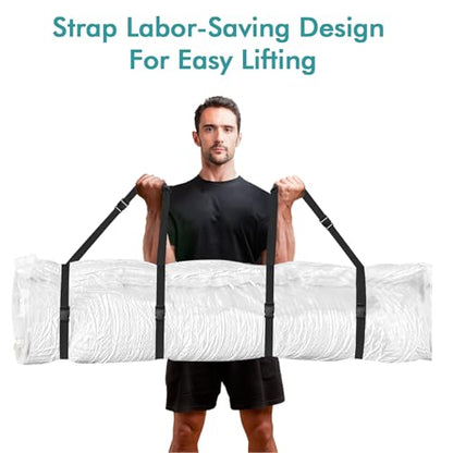 Vacuum Storage Bag for Mattress – Twin/Twin-XL Vacuum Seal Mattress Bag with 4 Straps for Memory Foam and Latex, Easy Moving, Shipping and Storage - size: Twin/Twin-XL