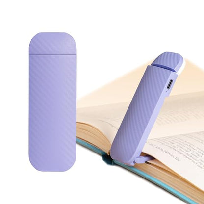 HEMONNKAM Book Reading Light, Rechargeable Clip on Booklight, Eye Caring 3 Color Temperatures & 5 Brightness Levels, Night Use for Bed, Long Lasting, Reading at Night in Bed, Romantic Purple - color: Romantic Purple