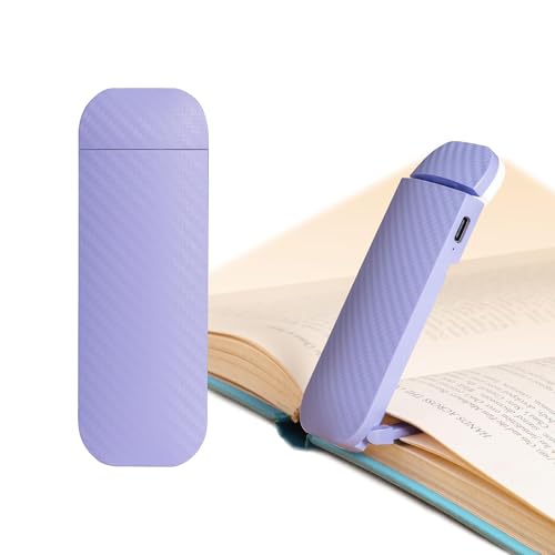 HEMONNKAM Book Reading Light, Rechargeable Clip on Booklight, Eye Caring 3 Color Temperatures & 5 Brightness Levels, Night Use for Bed, Long Lasting, Reading at Night in Bed, Romantic Purple - color: Romantic Purple