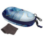 Fintie Sunglasses Case with Carabiner, Hard Shell Shockproof Sport Glasses Cases Travel Zipper Eyeglasses Holder, Ocean Marble - color: Ocean Marble