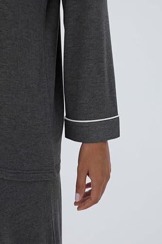 Cherrydew Women Bamboo Viscose Pajama Sets Super Soft Comfy Breathable Cooling Sleepwear Long Sleeve Button Down Loungewear - color: Charcoal, size: Small
