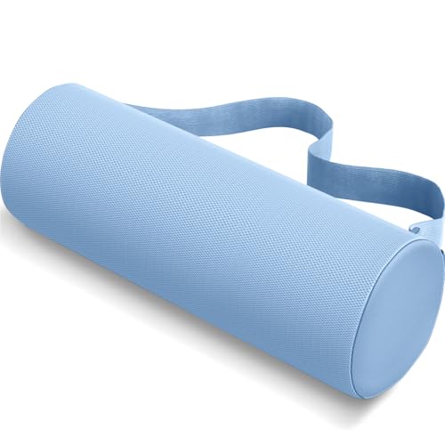 Lumbar Roll Support Pillow for Office Chair, Car, Gaming Chair, Memory Foam Back Cushion with Washable Cover for Relieving Back Pain & Improving Posture, Large,Light Blue - color: Light Blue, size: Long