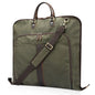Polare Waxed Canvas Full Grain Leather Trim Garment Carry On Bag for Travel, Foldable Hanging Suitcase Weekender Dust-Proof Garment Waterproof Cover with YKK Zipper and Adjustable Strap (Army Green) - color: Army Green