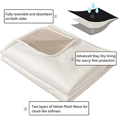 Ameritex Pet Bed Blanket Reversible 100% Waterproof Velvet Super Soft for Sofa and Bed (40x60 Inches, Cream+Beige) - color: Cream+beige, size: 40x60 Inches