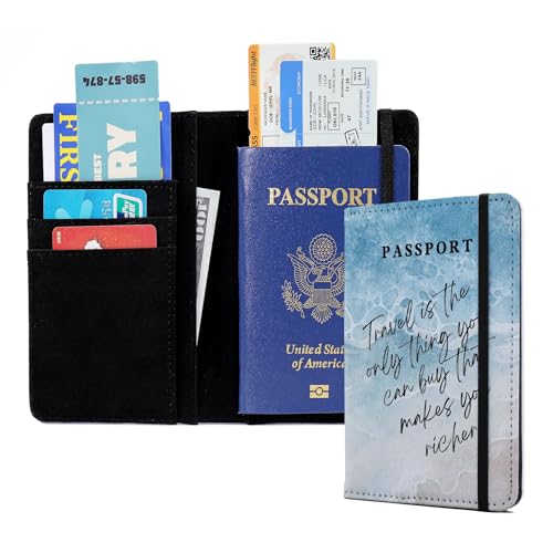 PDE-QUNLIAN Passport Book Holder Passport Wallet for Children Passport Holder for Kid Passport Cover for Boy and Girl Passport Case Passport Books Holder 1 PCS (6x4IN) - color: Sea-1pcs