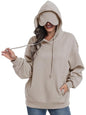 SeSe Code Hoodie With Eye Mask Waffle Hooded Sweatshirts Womens Travel Airplane Sleep Hoodies Mens Oversized Pullover - color: Apricot, size: X-Large