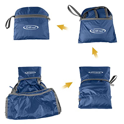 G4Free 20L Lightweight Packable Backpack Travel Hiking Daypack Foldable Backpack for Men Women - color: A-medium Blue