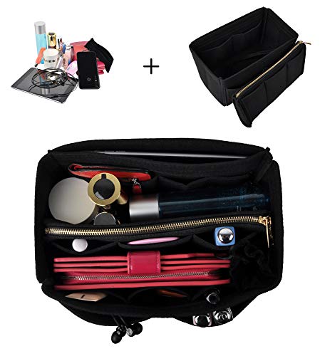 Vercord Felt Organizer Insert For Purse Handbag Tote Bag In Bag Inside Shaper Divider Neo Black Small - color: A Black, size: Small