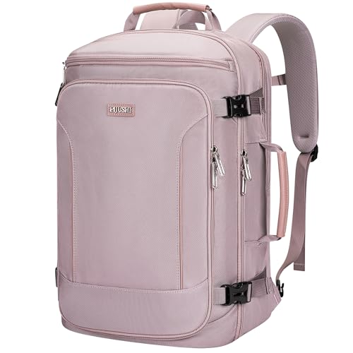 PIJUSHI Travel Laptop Backpack 35L Carry on Backpack for Women Men Flight Approved with USB Charging Port for Work Travel (PE067 Ashen Purple) - color: Ashen Purple