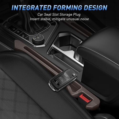 Car Seat Gap Filler 2Pack, Inserts Between Seats Console with Organizer Storage Upgraded Phone Holder Car Side Seat Gap Fillers Cars Front Seats Fill Plug Car Essentials for Vehicle SUV Truck (Brown) - color: Brown