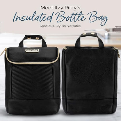 Itzy Ritzy Insulated Bottle Bag – Keeps Bottles Warm or Cool - Holds 3 Bottles and Features Interior Pocket For Ice Pack (Not Included), Jetsetter - color: Jetsetter