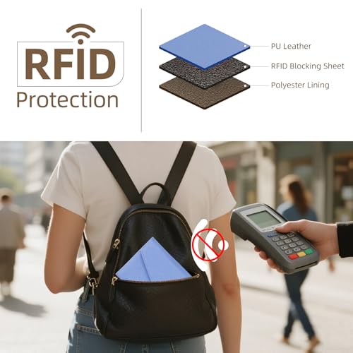 ZOPPEN Mulit-purpose Rfid Blocking Passport Holder Travel Wallet (Ver.4) Passport and Vaccine Card Holder ComboTri-fold Document Organizer Travel Essentials - color: #25 Niagara Blue