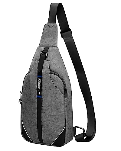 WATERFLY Medium Crossbody Sling Backpack Anti Theft Backpack for Traveling Chest Shoulder Bag - color: Grey(medium)