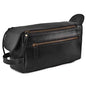 LEATHER VILLAGE Genuine Carbon Fiber Genuine Leather Travel Toiletry Bag - Large Dopp Kit, Water-Resistance Bathroom & Shaving Organizer for Men & Women - Black - color: Carbon Black
