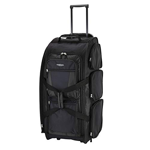 Travelers Club Xpedition 30 Inch Multi-Pocket Upright Rolling Duffel Bag - color: Black