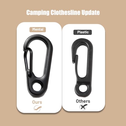 Portable Travel Clothesline Cord, Caudblor Adjustable 33ft Camping Clothes line, Laundry Drying Rope for Hotel Trip, Cruise, Outdoor/Indoor, with 12Pcs Stoppers, Windproof Clothespins - style: Apricot