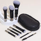 Portable ON THE GO Makeup Brush Set, COSHINE 10pcs Easy-taken Mini Full Complete Function Cosmetic Brushes Kit with Brush Pouch (black) - color: black