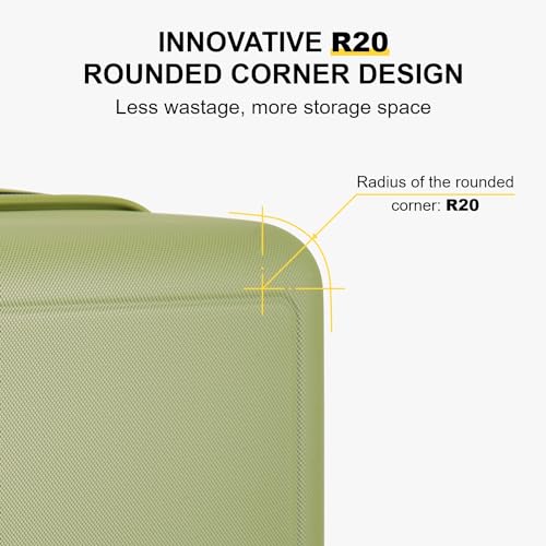 LEVEL8 Carry on Luggage Airline Approved, Small Carry on Suitcases with Wheels, Lightweight Hardside Textured Luggage for Travel, Tsa Approved, 20-Inch, Pickle Green - color: Pickle Green, size: Carry-On 20 Inch + 6PC