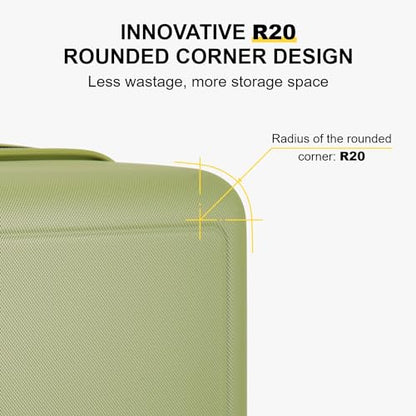 LEVEL8 Carry on Luggage Airline Approved, Small Carry on Suitcases with Wheels, Lightweight Hardside Textured Luggage for Travel, Tsa Approved, 20-Inch, Pickle Green - color: Pickle Green, size: Carry-On 20 Inch + 6PC