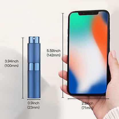LISAPACK 8ML Atomizer Perfume Spray Bottle for Travel, Empty Refillable Cologne Dispenser, Portable Sprayer (Blue) - color: Blue