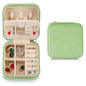 ZPROW Plush Velvet Travel Jewelry Case, Travel Jewelry Organizer, Jewelry Travel Case, Travel Jewelry Box, Small Jewelry Case, Jewelry Travel Box, Earring Organizer with Mirror - LightGreen - color: Velvet 1 Pack - LightGreen