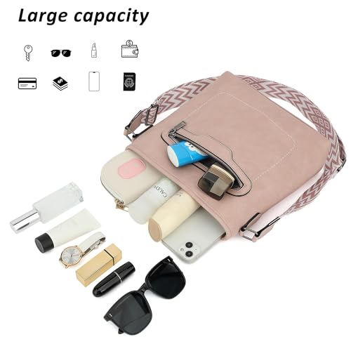 TANTOMI Crossbody Bags for Women Casual Crossbody Purses for Women Travel Shoulder Bag Handbags with Adjustable Strap - color: Dusty Pink