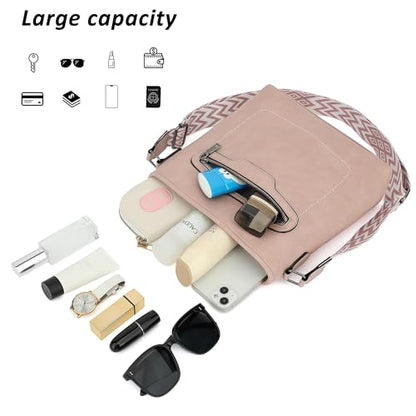 TANTOMI Crossbody Bags for Women Casual Crossbody Purses for Women Travel Shoulder Bag Handbags with Adjustable Strap - color: Dusty Pink