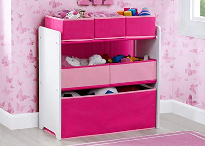 Delta Children Design and Store 6 Bin Toy Organizer, White/Pink - color: White/Pink