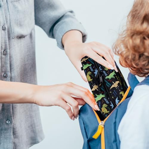 Cerbonny Small Cooler Bag, Freezable Snack Bag, Mini Cooler, Small Insulated Bag For Work, School, Travel, Picnic, Camping & Daily Use - color: Black Dinosaur