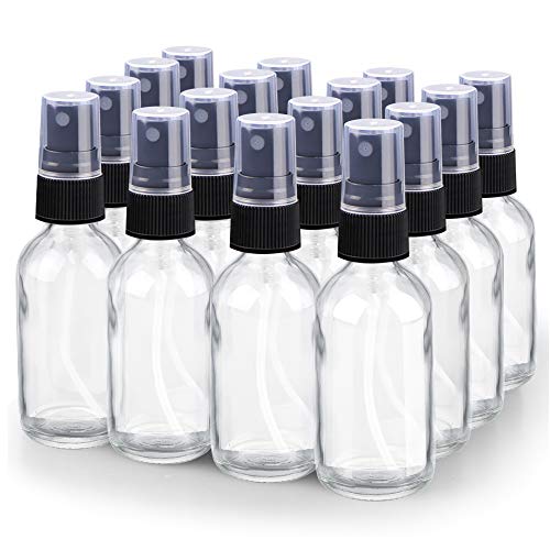 Wedama Spray Bottle, 2 oz Fine Mist Glass Spray Bottle, Little Refillable Liquid Containers for Watering Flowers Cleaning (16 Pack, Clear) - color: Clear, size: 2 Ounce (Pack of 16)