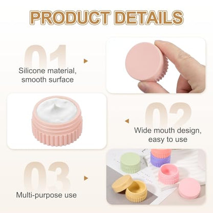 uxcell 4pcs Travel Containers for Toiletries, 0.68oz 20ml Small Silicone Cream Jars Leak-proof Travel Essentials with Lid for Cosmetic Body Skin Cream, Dark Pink - color: Dark Pink