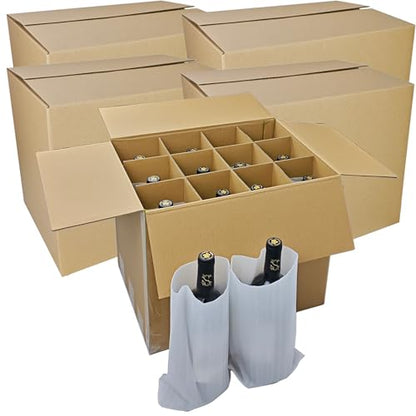 5 Sets Moving Boxes with Divider Kits,16 x 12 x 13 Inch Glassware Dish Packing Box Kitchen Moving Box Corrugate Dividers with 60 Pcs Foam Pouches,2 Pcs tape rolls with dispenser - style: 5 Sets-one layer-16x12x13in