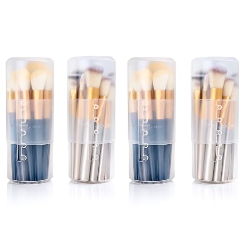 OCHEAL Makeup Brush Holders, 4 Pack of Make up Brushes Organizer Travel Case Retractable Plastic Travel Makeup Brush Holder For Vanity Makeup Artist Brushes Storage Cup - color: Plastic Clear-4pcs
