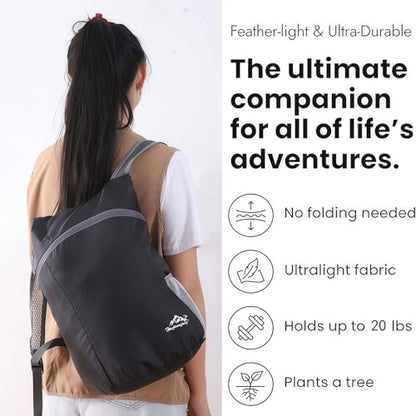 Ultra Lightweight Travel Foldable Backpack,Water Resistant Reusable Hiking Daypack for Camping Outdoor for Women&Men - color: Dark Blue