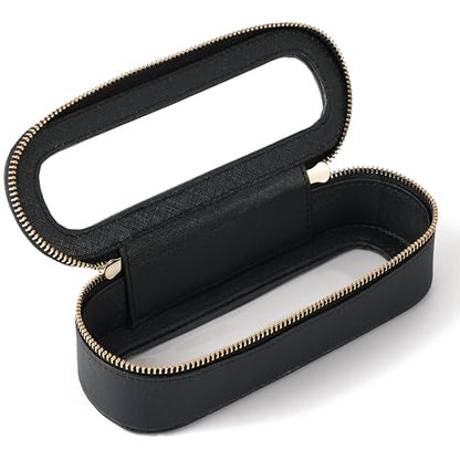 Aveniee Slim Clear Makeup Brush Bag, Small Cosmetic Brush Holder, Mini Toiletry Bag Travel Case for Women, Thin Make up Bags with Dual Zipper, Cute Travel Essentials Bag Organize - Black - color: Black, style: Graceful Slim