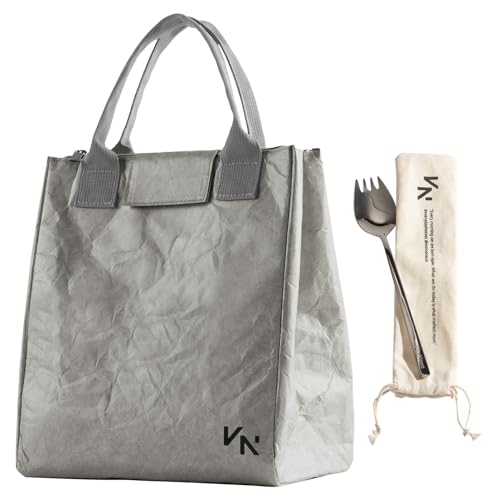 VonNova Women’s Insulated Lunch Bag with Premium 4mm Cooler Insulation, Cute Large 7L Lunch Tote for Office, Durable Small Lunch Box for Women, Stylish Lunchbox for Adults, Teens, Nurses, Teachers - color: grey-new