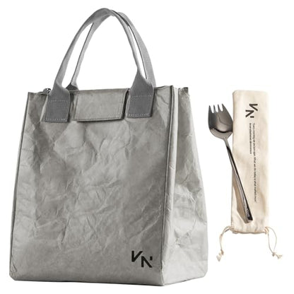 VonNova Women’s Insulated Lunch Bag with Premium 4mm Cooler Insulation, Cute Large 7L Lunch Tote for Office, Durable Small Lunch Box for Women, Stylish Lunchbox for Adults, Teens, Nurses, Teachers - color: grey-new