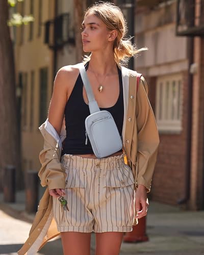 CHOLISS Small Crossbody Bags for Women and Men, Sling Bag for Women and Men Trendy, Fanny Packs Chest Bag with Extended Strap - color: Blue Grey
