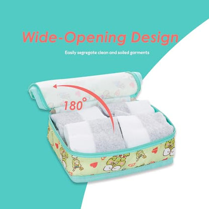 Sanrio's Hello Kitty Packing Cubes - 5 Piece Packing Cube Bags - Travel Essentials - Suitcase Luggage Organizer Set - Hello Kitty and Friends, My Melody, Kerromi, Kerropi, Badtz-Maru (Kerropi) - color: Green