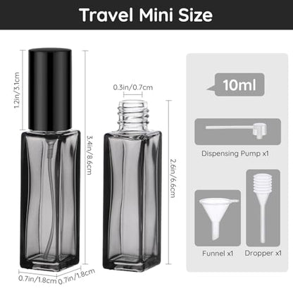 Segbeauty 5 Packs Travel Perfume Bottle Refillable, 10ML Mini Portable Glass Spray Bottles Atomizer, Empty Cologne Sample Dispenser with Funnel and Pipette, Perfume Making Kit Toiletries Container - color: Mixed, style: Mini Bottles