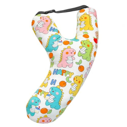 SIQITECHNO Car Travel Pillow H-Shape Seat Pillow Kids Adults Soft Neck Pillow Breathable Head and Body Support Pillow Car Aircraft Sleeping Cushion for Long Journey Road Trip Travel Accessories - color: Y-shaped, Beige Dinosaurs