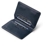 VULKIT Slim Minimalist Card Holder RFID Blocking Leather Credit Card Holder Front Pocket Wallet Magnetic Closure - color: Navy