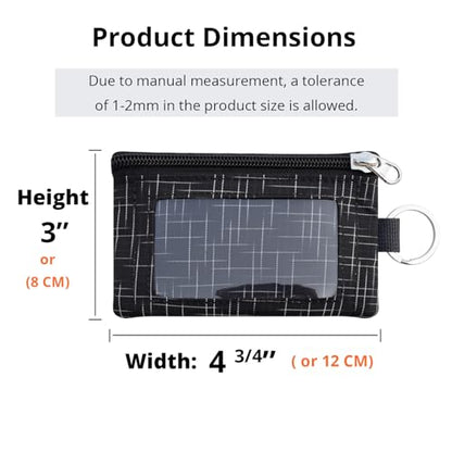 RFID Blocking Travel Wallet with Adjustable Lanyard, Small Nylon Zipper Pouch and Badge Holder for ID, Credit Cards, Cash, Keys, Commuters (Black+) - color: Black+
