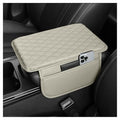 Stacool Upgraded Car Center Console Cover,Microfiber Leather Car Armrest Cover Cushion with 2 Storage Bags,Universal Car Armrest Storage Box (Light Beige) - color: Light Beige