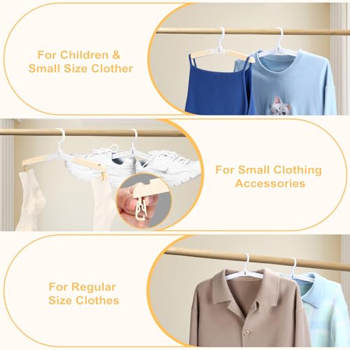 Foldable Travel Hangers for Cruise, 6 Pack Portable Collapsible Hangers with Clips, Folding & Space-Saving Suitcase Hangers for Travel, (Beige-White) - color: Beige-white