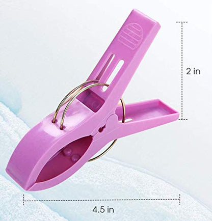 Strong Beach Chair Towel Clips Heavy Duty Pool Cover Clamps Cruise Ship Plastic Travel Clothespins Pack 12 - color: 4.3inch Plastic Clothespins Pack 12