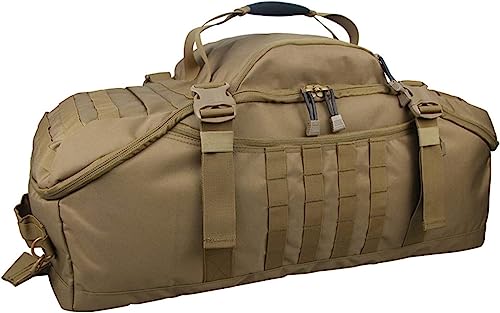 3 In 1 Military Backpack Travel Duffle Bag for Weekender Gym Traveling Workout Deployment - color: Tan, size: Medium (45L)